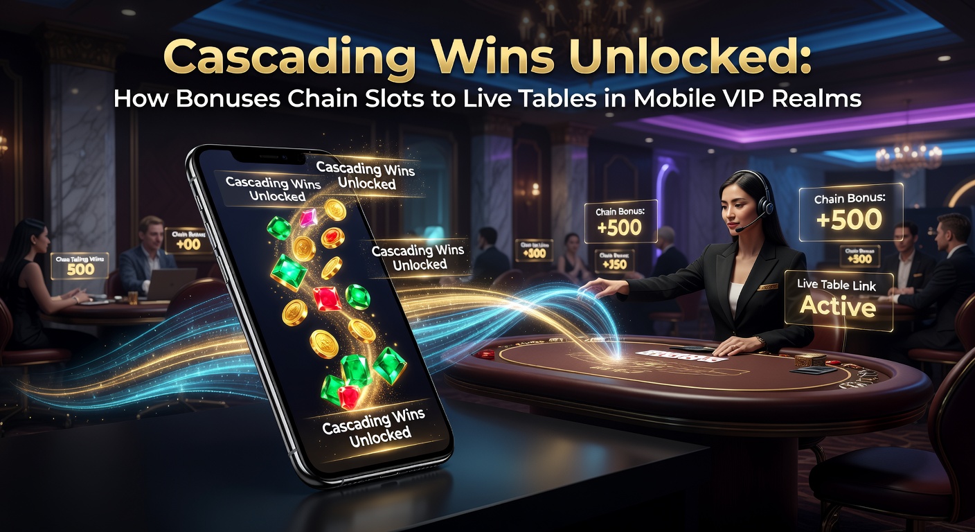 Dynamic slot reels cascading with winning symbols morphing into a live blackjack table on a mobile screen, highlighting bonus transitions in VIP gaming