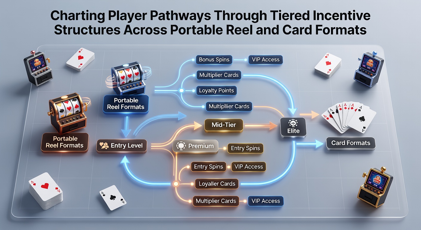 Mobile casino interface showing tiered VIP progression from slots to live card tables on a smartphone screen