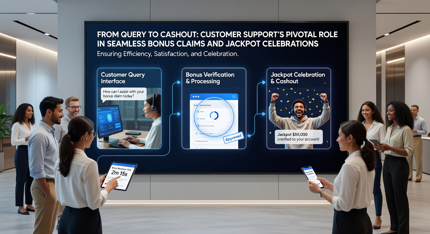 Customer support agent assisting a player with bonus claim on a live chat interface, highlighting quick resolution and player satisfaction