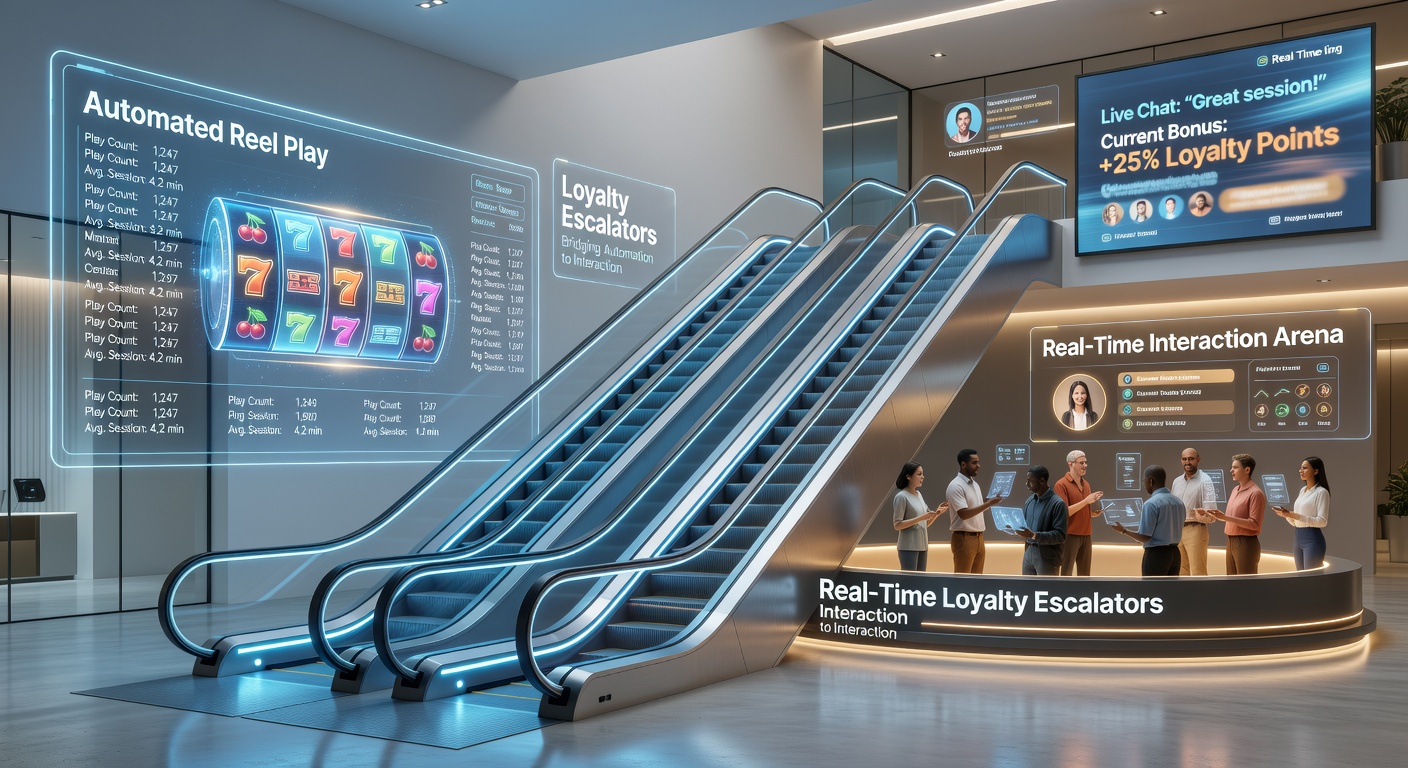 Loyalty escalator system connecting slot machines to live dealer tables in a modern casino floor