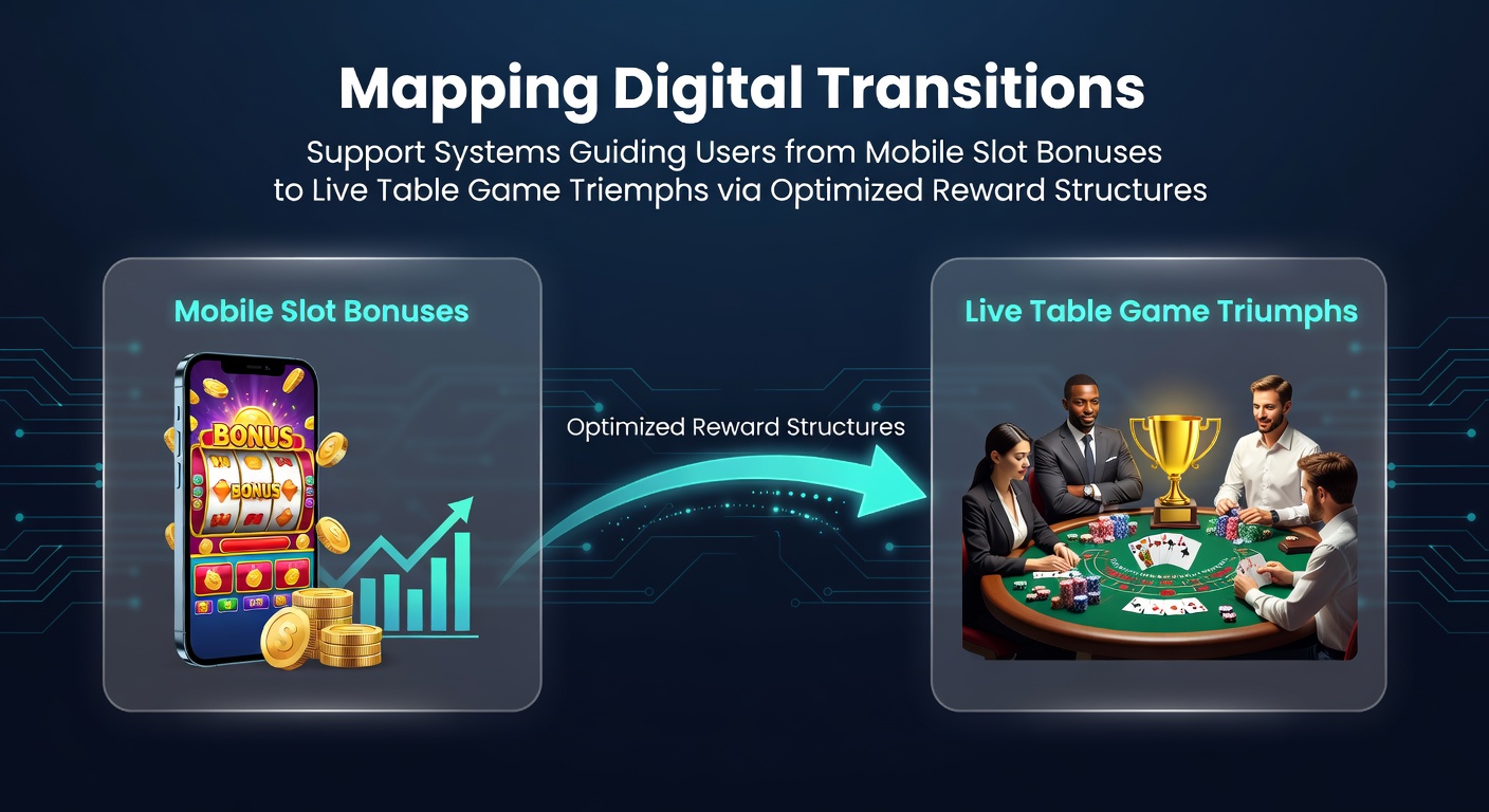 Digital interface showing mobile slot bonuses transitioning to live table game rewards on a smartphone screen