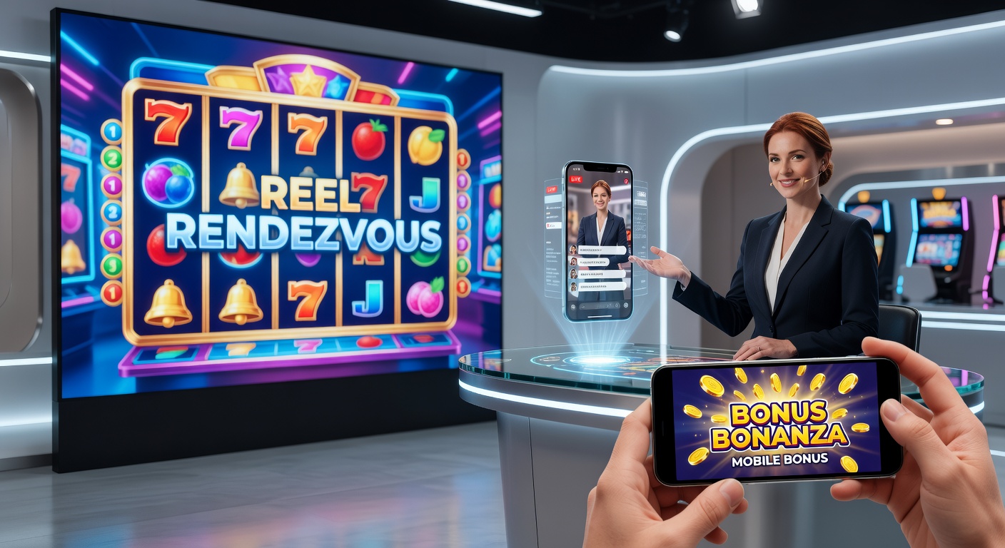 Close-up of a smartphone displaying a slot-to-live dealer bonus chain, with glowing reels feeding into a dealer's roulette table amid exploding coin animations