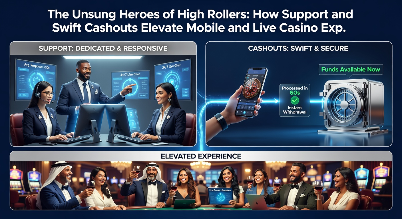 Live dealer table on mobile screen with instant cashout confirmation and support agent avatar chatting in sidebar