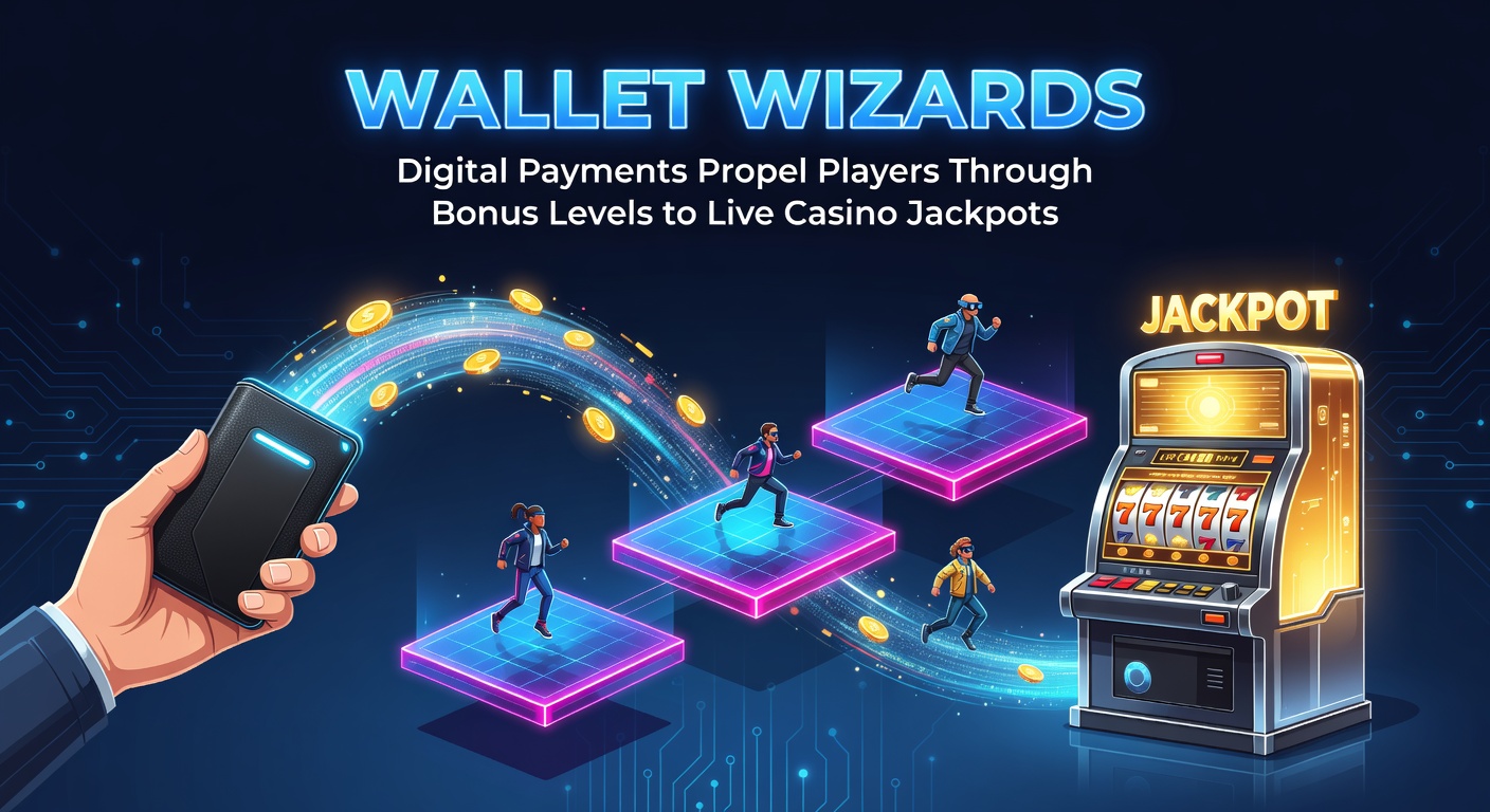 Dynamic graphic of smartphone wallets channeling lightning-fast payments into slot reels, bonus ladders, and glowing live casino tables